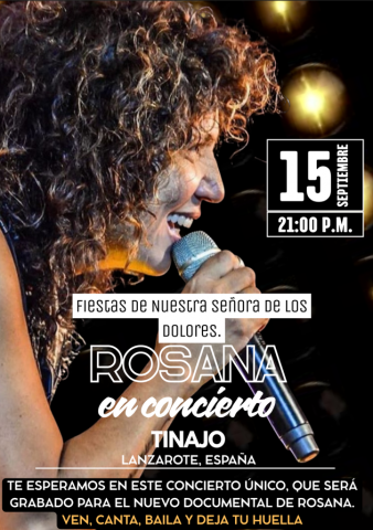 Rosana ofrecerá uno de los conciertos más destacados de su carrera en Lanzarote, con motivo de la festividad de Nuestra Señora de Los Dolores.