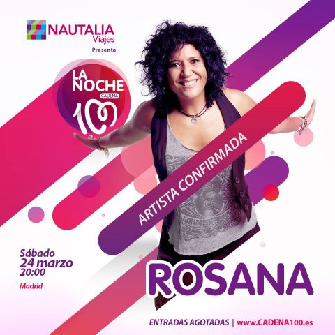 Rosana: artista confirmada de "La noche de Cadena 100"